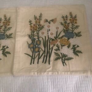 Two Embroidered decorative pillow covers without inserts